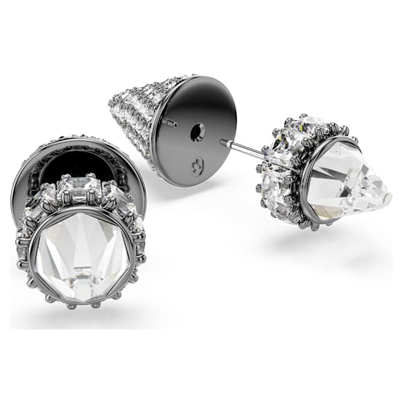 Sublima stud earrings, Spike, White, Ruthenium plated - Swarovski, 5723185