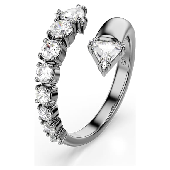 Sublima 오픈 링, 믹스 컷, 화이트, 루테늄 플래팅 - Swarovski, 5723190
