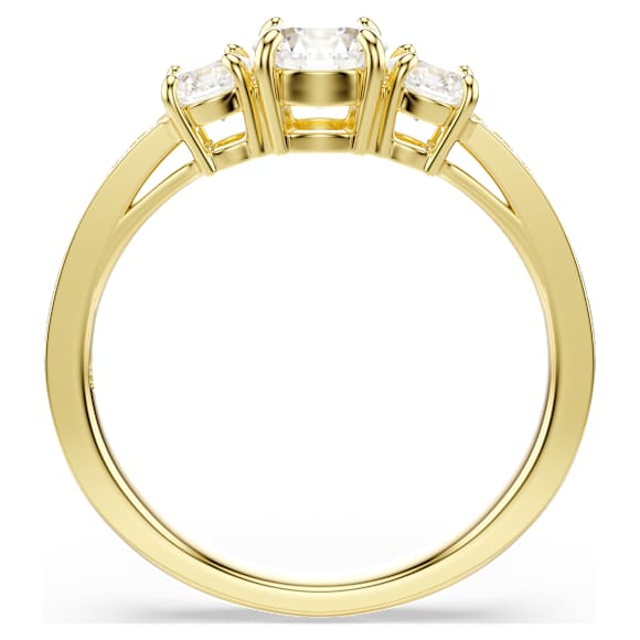 Stilla Attract リング, ラウンドカット, ホワイト, ゴールドトーン・プレーティング - Swarovski, 5723291