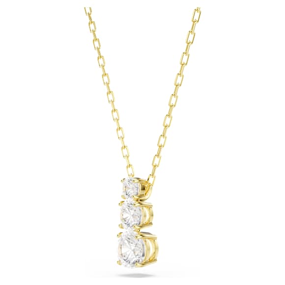 Stilla Attract 鏈墜, 圓形切割, 白色, 18K 金飾面 - Swarovski, 5723298