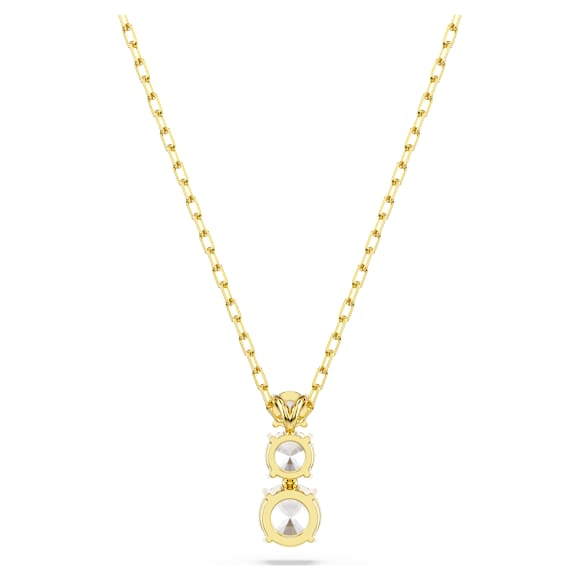 Stilla Attract 鏈墜, 圓形切割, 白色, 18K 金飾面 - Swarovski, 5723298