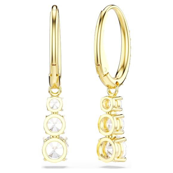 Stilla Attract フープピアス, ラウンドカット, ホワイト, ゴールドトーン・プレーティング - Swarovski, 5723300