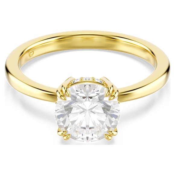Koktajl prstan Stilla, Okrogli rez, Bel, V videzu 18-karatnega zlata - Swarovski, 5723330