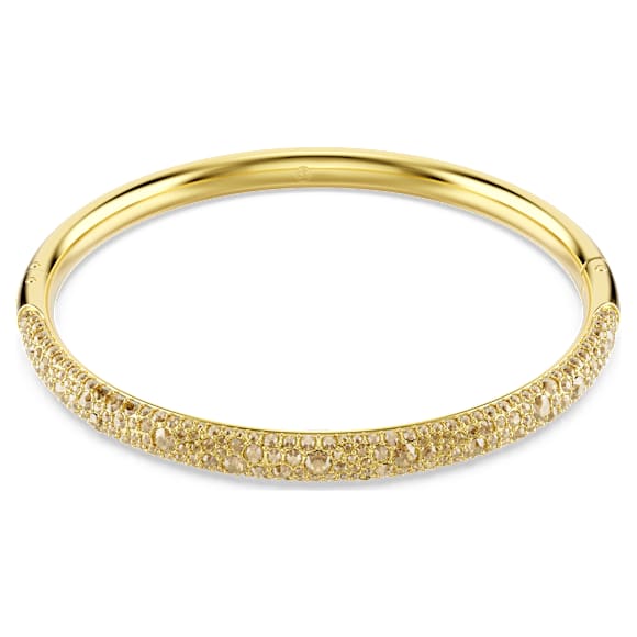 Sublima bangle, Snow pavé, White, Gold-tone plated - Swarovski, 5723336