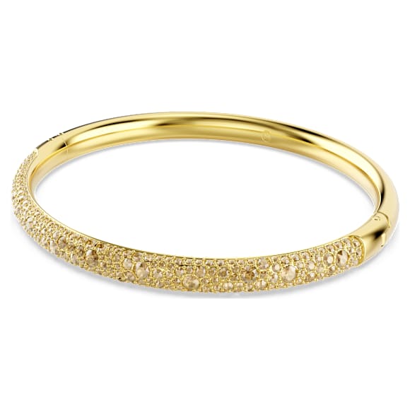 Sublima bangle, Snow pavé, White, Gold-tone plated - Swarovski, 5723337