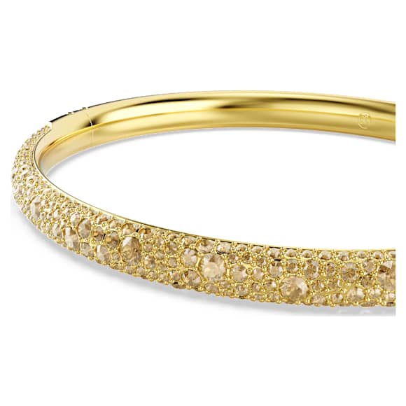 Sublima bangle, Snow pavé, White, Gold-tone plated - Swarovski, 5723337