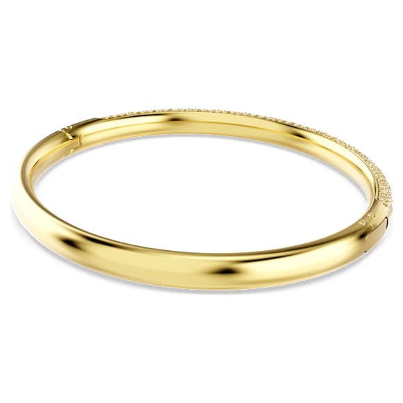 Sublima bangle, Snow pavé, White, Gold-tone plated - Swarovski, 5723337