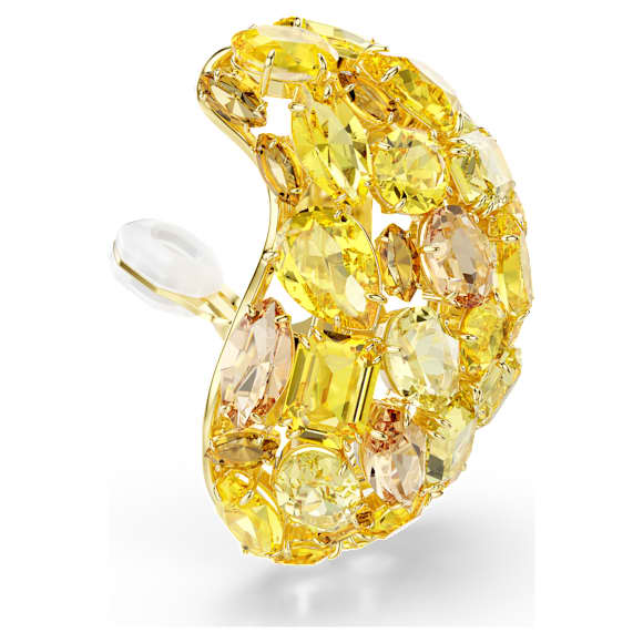 Gema clip earrings, Yellow, Gold-tone plated - Swarovski, 5723383