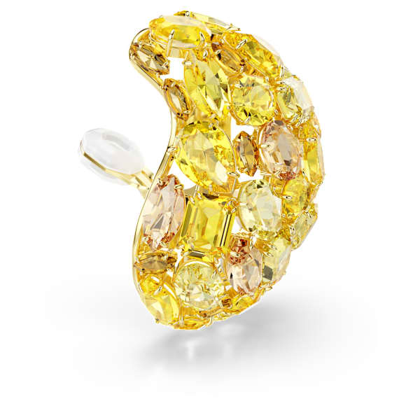 Pendientes de clip Gema, Amarillos, Acabado en oro de 18 quilates - Swarovski, 5723383