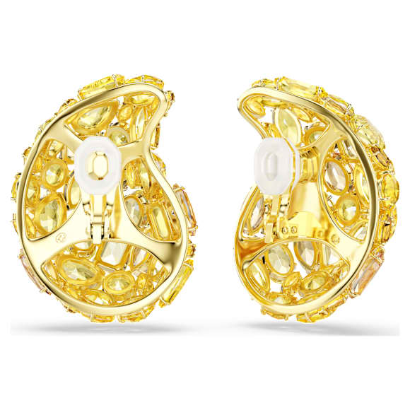 Gema clip earrings, Yellow, Gold-tone plated - Swarovski, 5723383