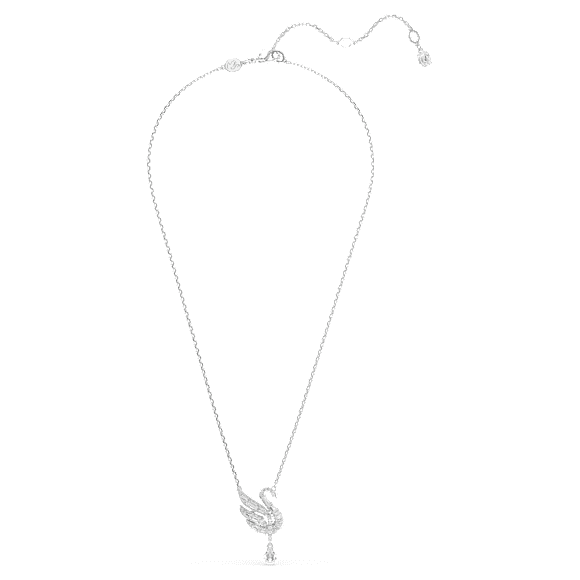 Swan pendant, Swan, White, Rhodium plated - Swarovski, 5723387