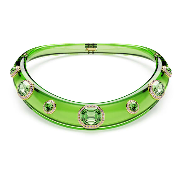 Dulcis choker, Mixed cuts, Green, 18K gold finish - Swarovski, 5723510