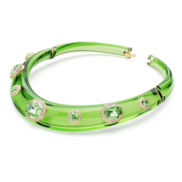 Choker, Mixed cuts, Green, Gold-tone plated - Swarovski, 5723510