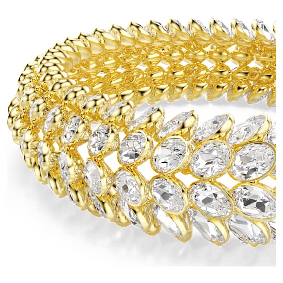 Idyllia สร้อยข้อมือ, เหลี่ยมเจียระไน Oval, ขาว, ตกแต่งผิวด้วยทองคำ 18K - Swarovski, 5723540