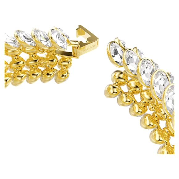 Idyllia 手链, 椭圆形切割, 白色, 镀金色调 - Swarovski, 5723540