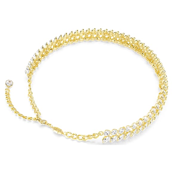 Ovratnica Idyllia, Ovalni rez, Bela, PVD zlatega odtenka - Swarovski, 5723541