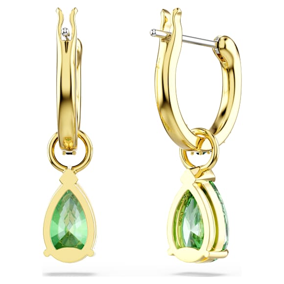 Attract damla küpeler, Armut kesim, Yeşil, 18k altın rengi yüzey - Swarovski, 5723564