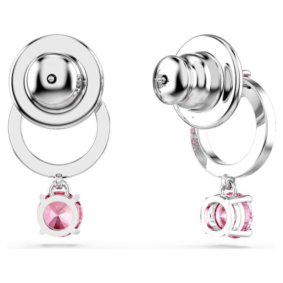 Attract Drop-Ohrhänger, Rundschliff, Rosa, Rhodiniert - Swarovski, 5723565