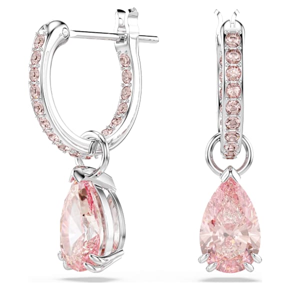 Attract Drop-Ohrhänger, Tropfenschliff, Rosa, Rhodiniert - Swarovski, 5723566
