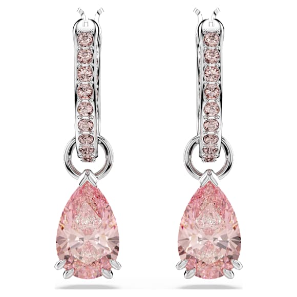 Attract Drop-Ohrhänger, Tropfenschliff, Rosa, Rhodiniert - Swarovski, 5723566