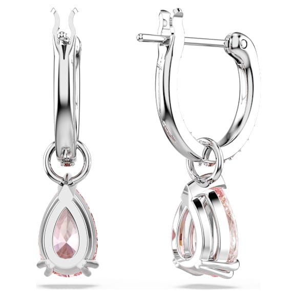 Attract Drop-Ohrhänger, Tropfenschliff, Rosa, Rhodiniert - Swarovski, 5723566