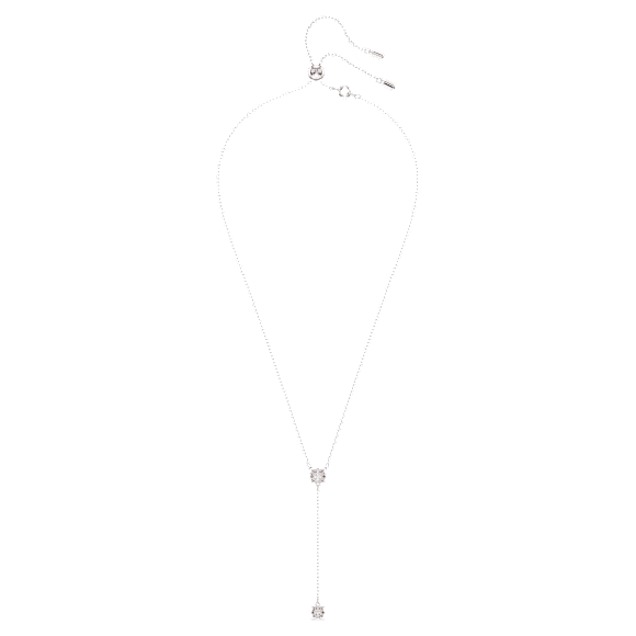 Attract Y necklace, Round cut, Pink, Rhodium plated - Swarovski, 5723570