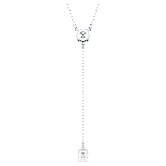 Attract สร้อยคอรูปตัว Y, เจียระไนทรงกลม, น้ำเงิน, เคลือบโรเดียม - Swarovski, 5723571