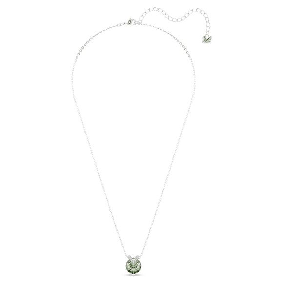 Pandantiv Bella V, Tăietură rotundă, Verde, Placat cu rodiu - Swarovski, 5724285
