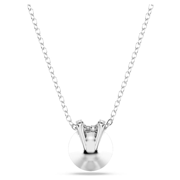 Pandantiv Bella V, Tăietură rotundă, Verde, Placat cu rodiu - Swarovski, 5724285