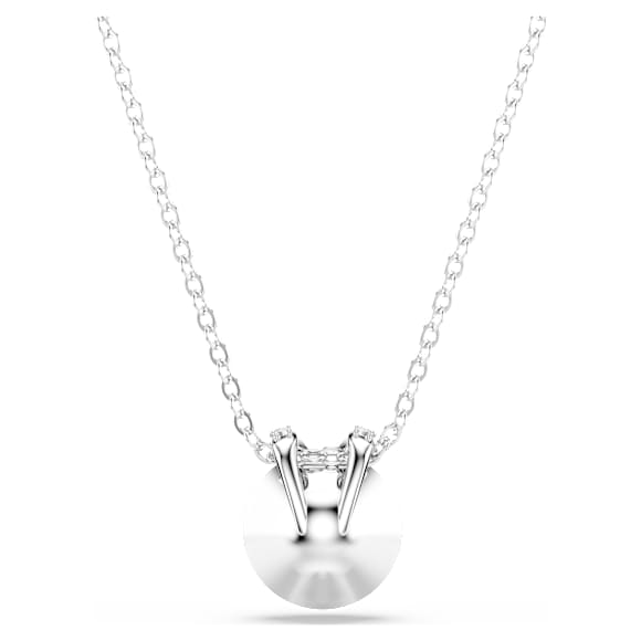 Bella V pendant, Round cut, Blue, Rhodium plated - Swarovski, 5724286