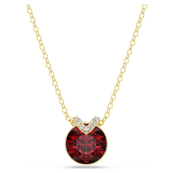 Pendente Bella V, Taglio Round, Rosso, Placcato color oro - Swarovski, 5724287