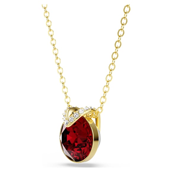 Pendente Bella V, Taglio Round, Rosso, Placcato color oro - Swarovski, 5724287