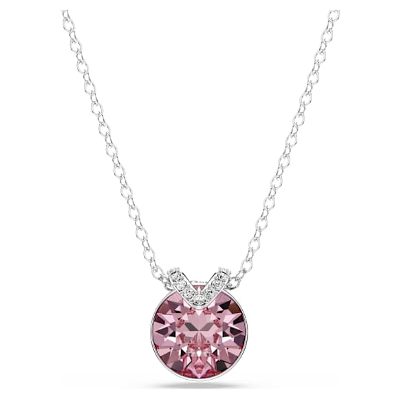 Bella V Hänge, Rundslipad, Rosa, Rodiumpläterad - Swarovski, 5724289
