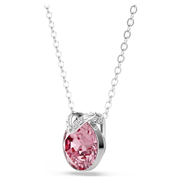 Bella V Hänge, Rundslipad, Rosa, Rodiumpläterad - Swarovski, 5724289