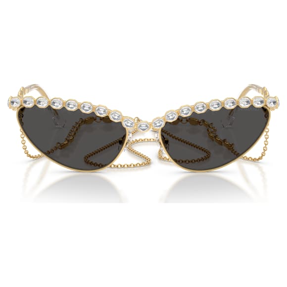 Sunglasses, Cat-eye shape, Chain, Gray - Swarovski, 5724499