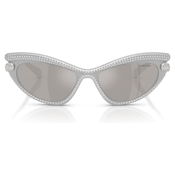 Sunglasses, Cat-Eye shape, Silver Tone - Swarovski, 5724505