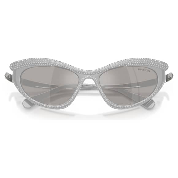 Sunglasses, Cat-Eye shape, Silver Tone - Swarovski, 5724505