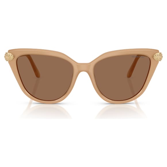 Ochelari de soare, Formă ochi de pisică, Bej - Swarovski, 5724506