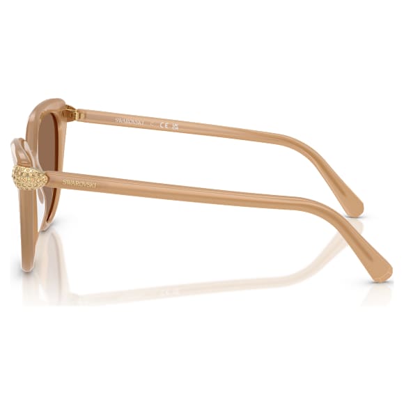 Ochelari de soare, Formă ochi de pisică, Bej - Swarovski, 5724506