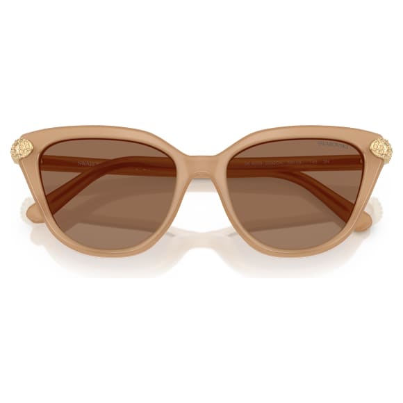Ochelari de soare, Formă ochi de pisică, Bej - Swarovski, 5724506