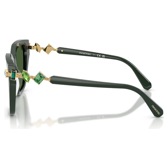 太陽眼鏡, 方形, 綠色 - Swarovski, 5724509