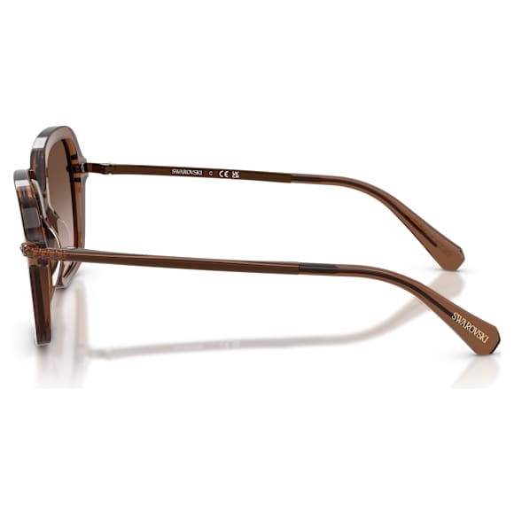 Lunettes de soleil, Forme carrée, Marron - Swarovski, 5724512