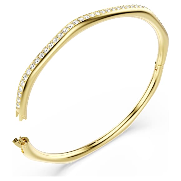Dextera バングル, オクタゴンシェイプ, ラウンドカット, ホワイト, ゴールドトーン・プレーティング - Swarovski, 5724582