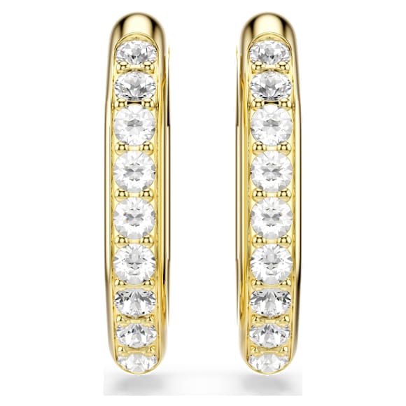 Kruhové náušnice Dextera, Osmihranný tvar, Kulatý výbrus, Bílá, Pokoveno ve zlatém odstínu - Swarovski, 5724584