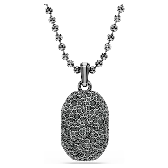 Dextera Octagon pendant, Octagon shape, Round cut, Black, Ruthenium plated - Swarovski, 5724595