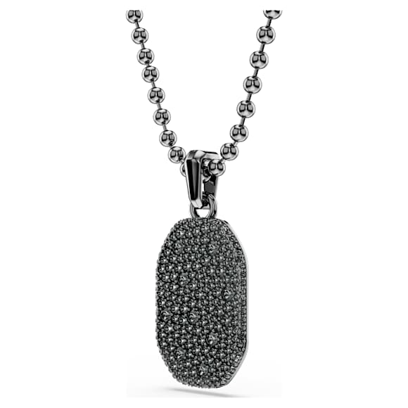Dextera Octagon pendant, Octagon shape, Round cut, Black, Ruthenium plated - Swarovski, 5724595