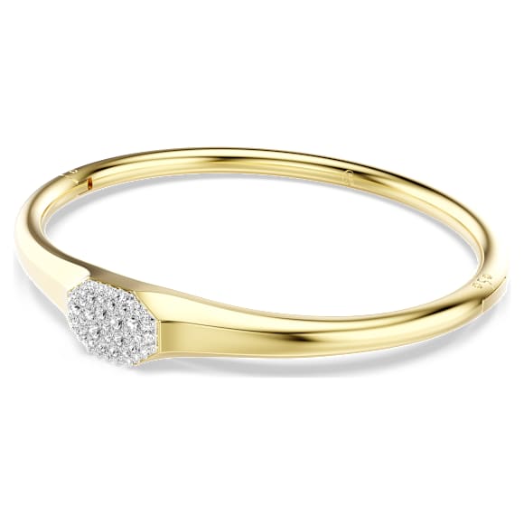 Dextera bangle, Round cut, White, Gold-tone plated - Swarovski, 5724597