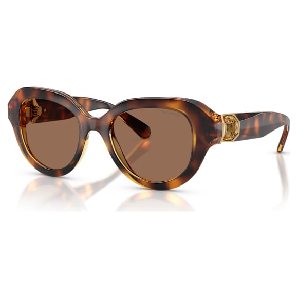 Sunglasses, Round shape, Brown - Swarovski, 5724613