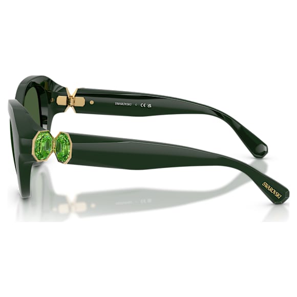 Ochelari de soare, Formă rotundă, Verde - Swarovski, 5724616