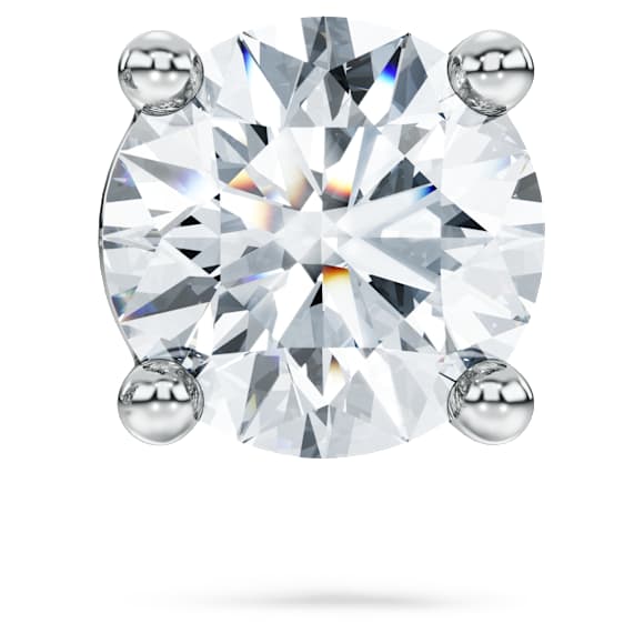 Kolczyk zapinany na sztyft Eternity, Diamenty laboratoryjne 0,5 karata, Pojedynczy, Kształt okrągły, 18K białe złoto - Swarovski, 5725107